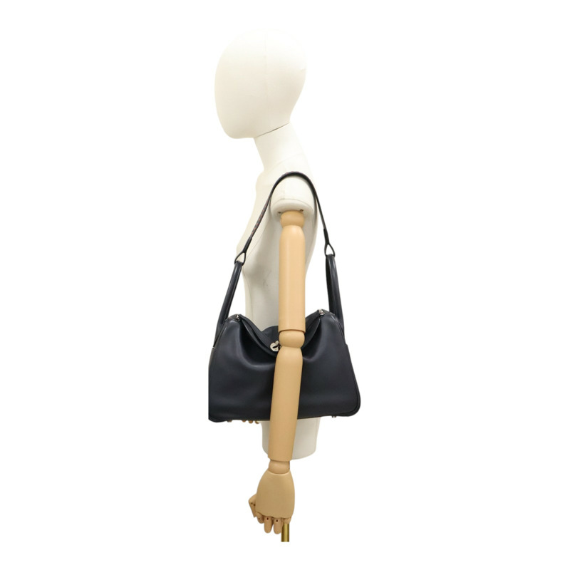 靛藍色 Swift牛皮 Lindy 30 Tressage De Cuir 肩背包 C刻 銀扣【HERMES 愛馬仕】-9