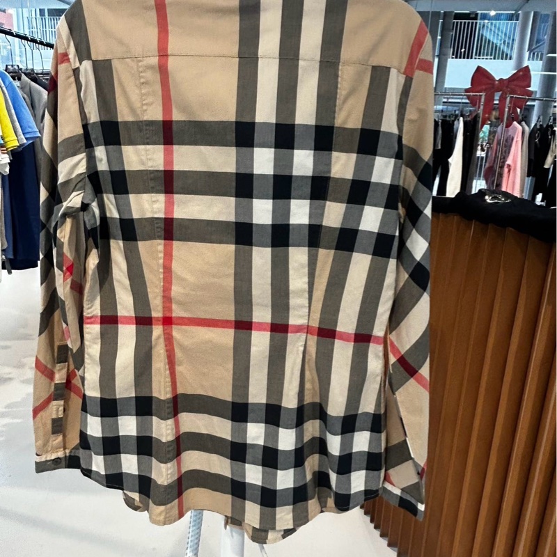 Burberry 博柏利 格紋長袖襯衫 女款 拼色 M码-1
