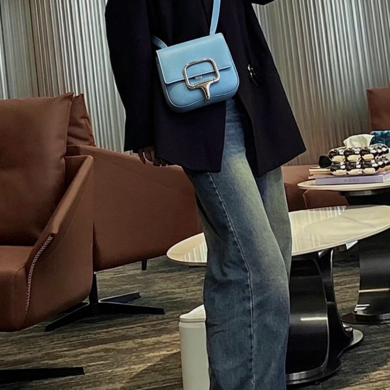 HERMES Della Mini - New Bleu Jean D2 新牛仔藍銀 B-10