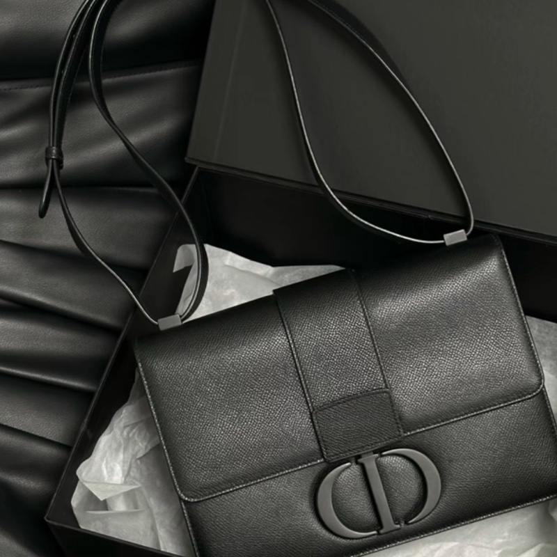 Dior • 經典蒙田 Montaigne 30 全黑磨砂牛皮-1