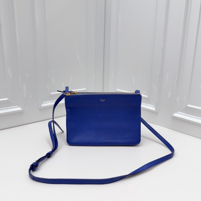 98新Celine 賽琳 電光藍拉鍊手拿包-0
