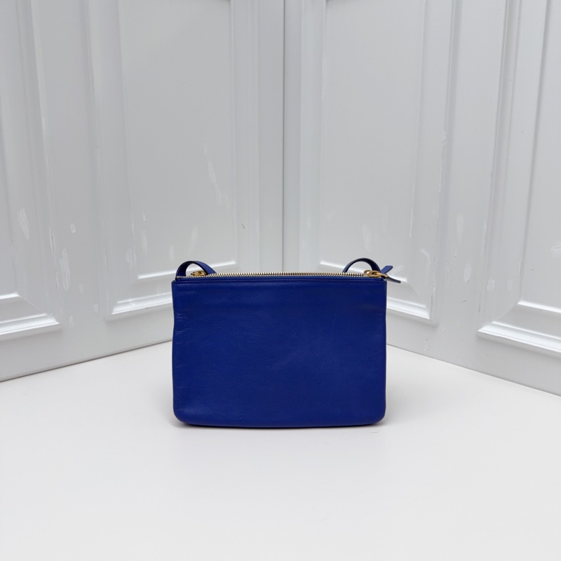 98新Celine 賽琳 電光藍拉鍊手拿包-1