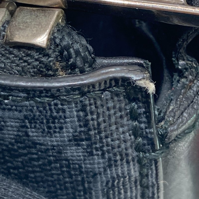GUCCI 古馳 Supreme 斜背信差包 拼接牛皮織帶 帆布 黑灰 銀釦-14