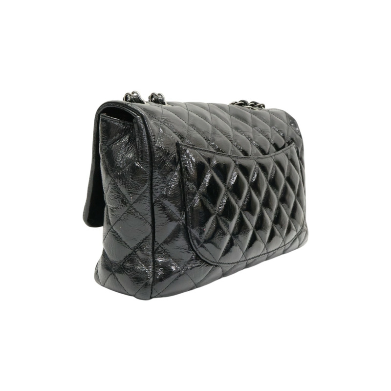 黑色漆皮 Jumbo 30 鍊帶 肩背包 無卡【CHANEL 香奈兒】 A28600-1