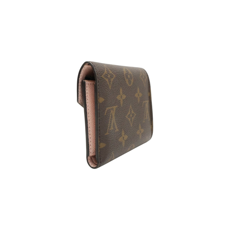 棕色 原花帆布 Victorine 扣式 短夾【LOUIS VUITTON LV 路易威登】 M62360-1