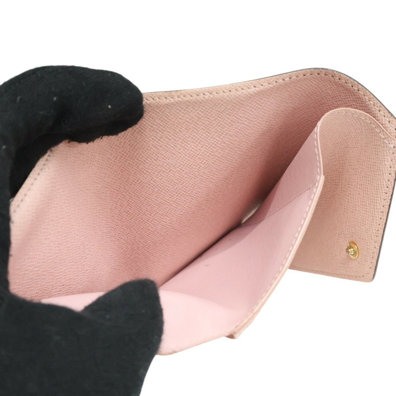 棕色 原花帆布 Victorine 扣式 短夾【LOUIS VUITTON LV 路易威登】 M62360-3