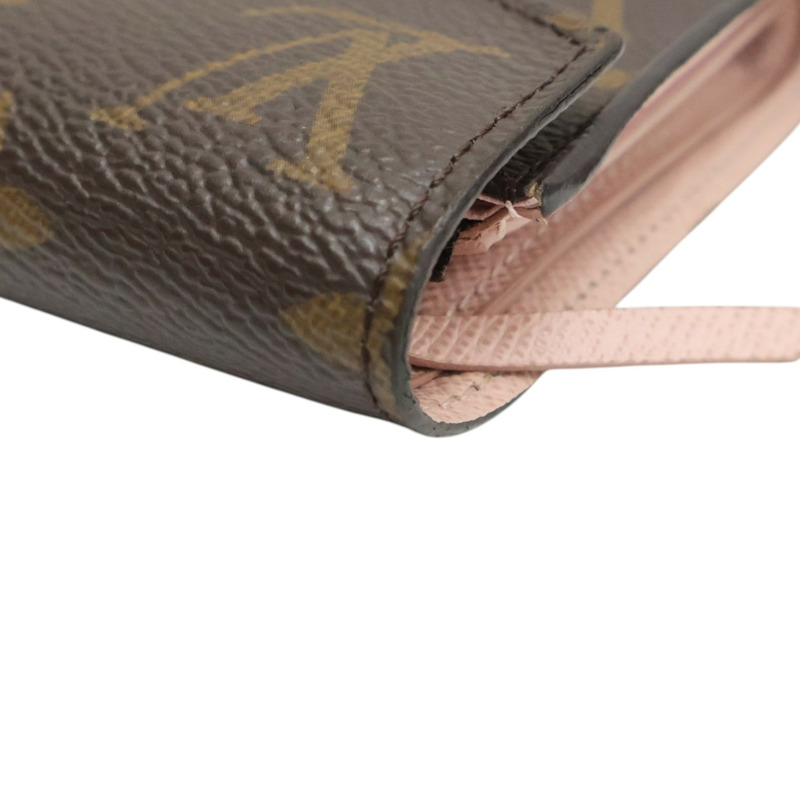 棕色 原花帆布 Victorine 扣式 短夾【LOUIS VUITTON LV 路易威登】 M62360-11