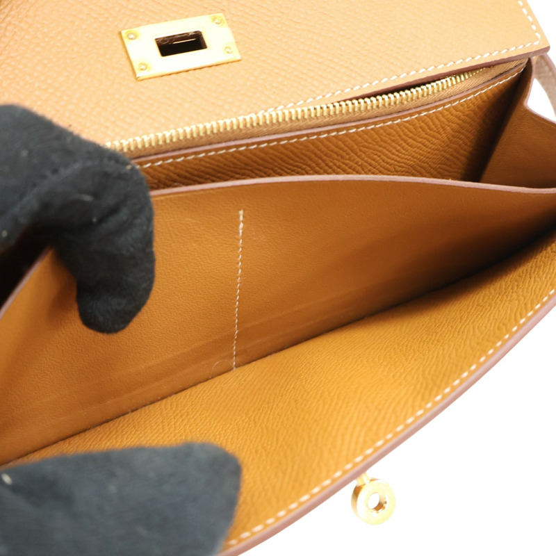 金棕色 Epsom牛皮 Kelly 兩折 長夾 D刻【HERMES 愛馬仕】 H051300CK37-5