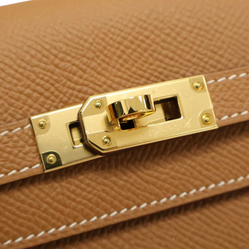 金棕色 Epsom牛皮 Kelly 兩折 長夾 D刻【HERMES 愛馬仕】 H051300CK37-8