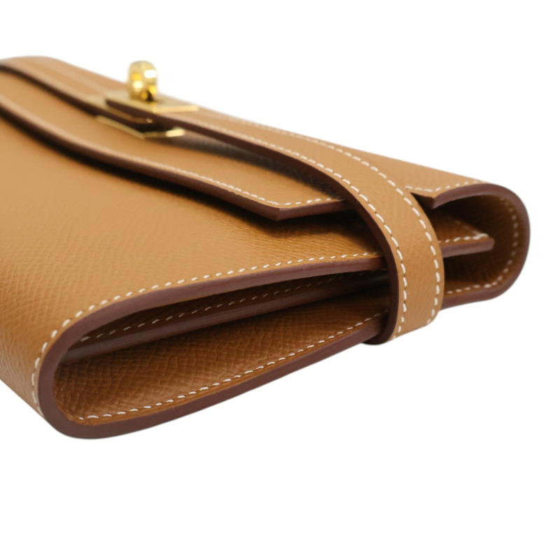 金棕色 Epsom牛皮 Kelly 兩折 長夾 D刻【HERMES 愛馬仕】 H051300CK37-15