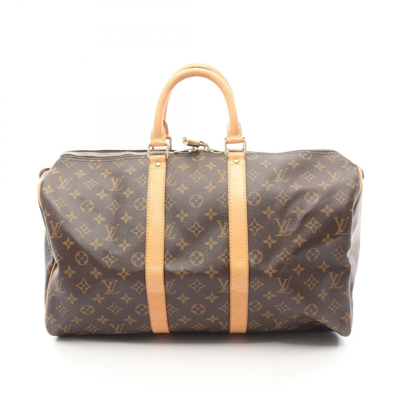 路易威登 Keepall 45 手提包 M41428 Monogram 帆布皮革棕色二手-0