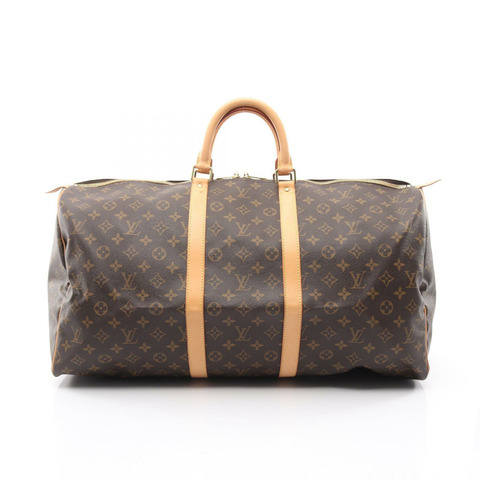 路易威登 Keepall 55 手提旅行包 M41424 Monogram 皮革 棕色 二手 LV