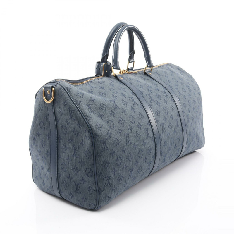 路易威登 Keepall Bandouriere 50 旅行手提包 M44645 Monogram 牛仔布 二手-1