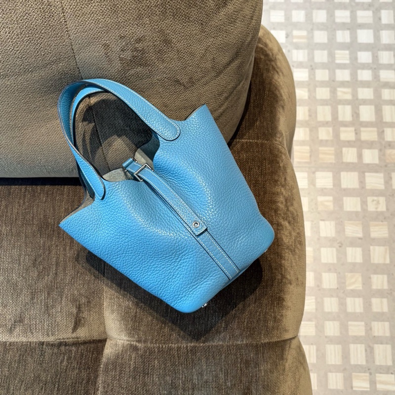 Hermes • Picotin 18 牛仔藍Tc皮銀釦 爆款色Blue Jean🩵-1