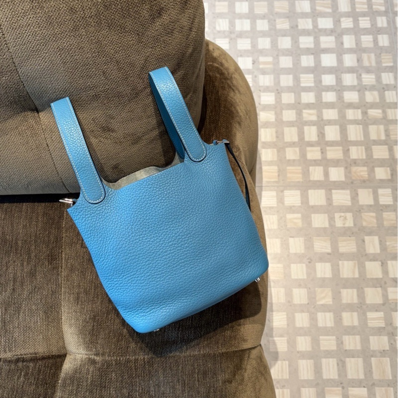 Hermes • Picotin 18 牛仔藍Tc皮銀釦 爆款色Blue Jean🩵-2