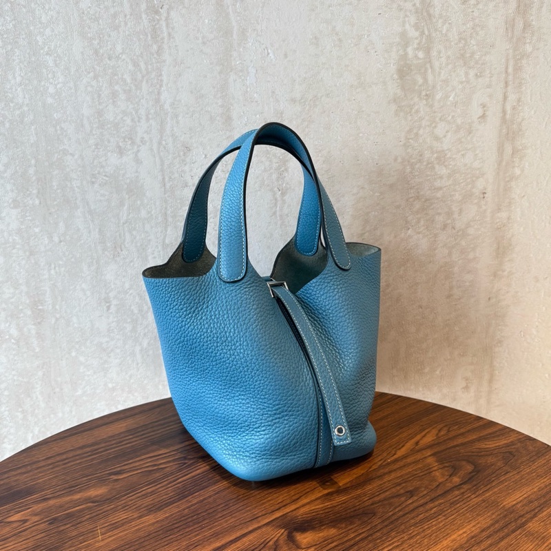 Hermes • Picotin 18 牛仔藍Tc皮銀釦 爆款色Blue Jean🩵-3