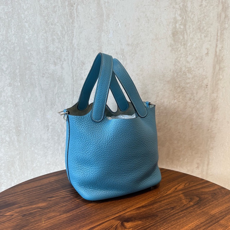 Hermes • Picotin 18 牛仔藍Tc皮銀釦 爆款色Blue Jean🩵-4