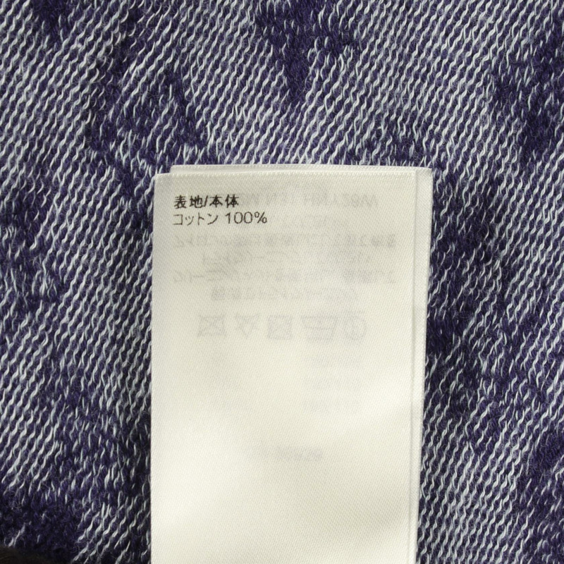 路易威登 Monogram Bandana 短袖連帽衫 #XL 純棉海軍藍 二手 男款 LV-3