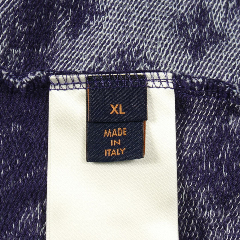 路易威登 Monogram Bandana 短袖連帽衫 #XL 純棉海軍藍 二手 男款 LV-4