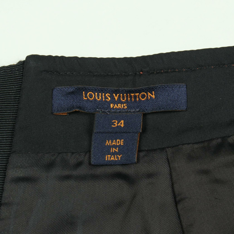 路易威登 Monogram 雙色拉鍊半身裙 #34 FJLS05YDB 棕色皮革 二手 LV-2