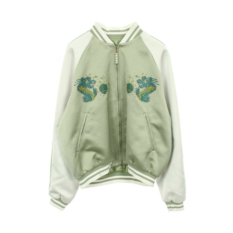 路易威登刺繡短羽絨外套 Sukajan #48 RM241 GNO HQB99E 聚酯纖維 二手 LV