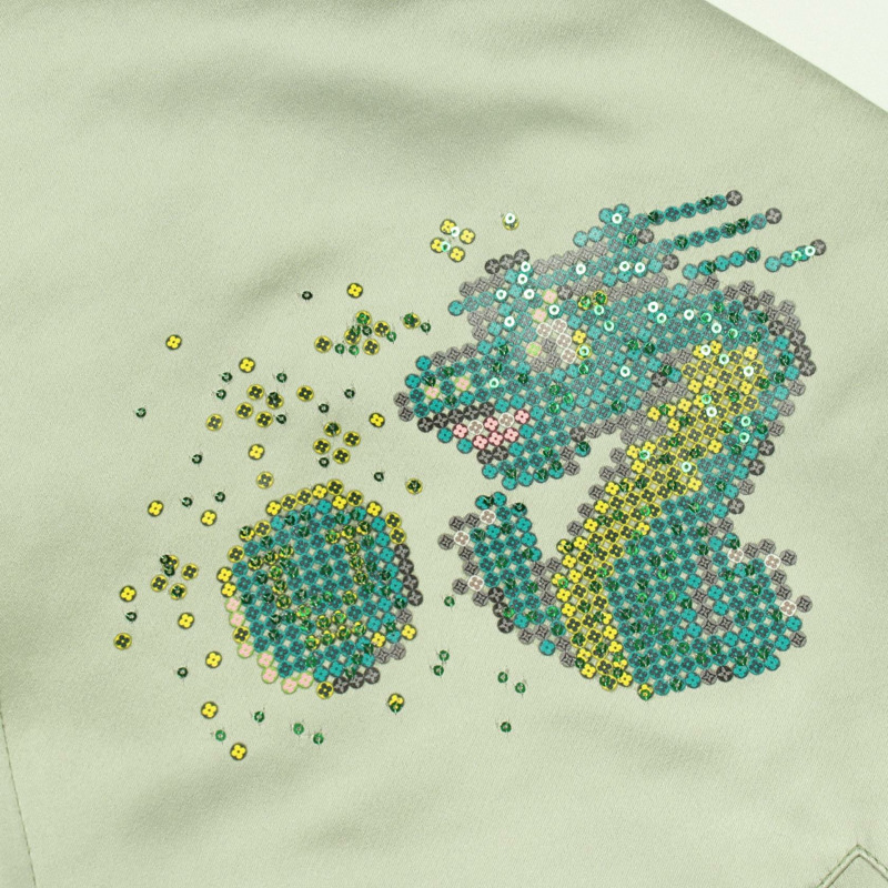 路易威登刺繡短羽絨外套 Sukajan #48 RM241 GNO HQB99E 聚酯纖維 二手 LV-9