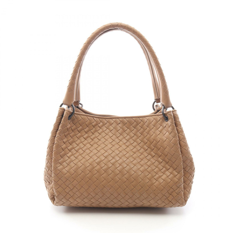BOTTEGA VENETA Intrecciato Parachute 手提包 428047 皮革 棕色 二手 女士-0