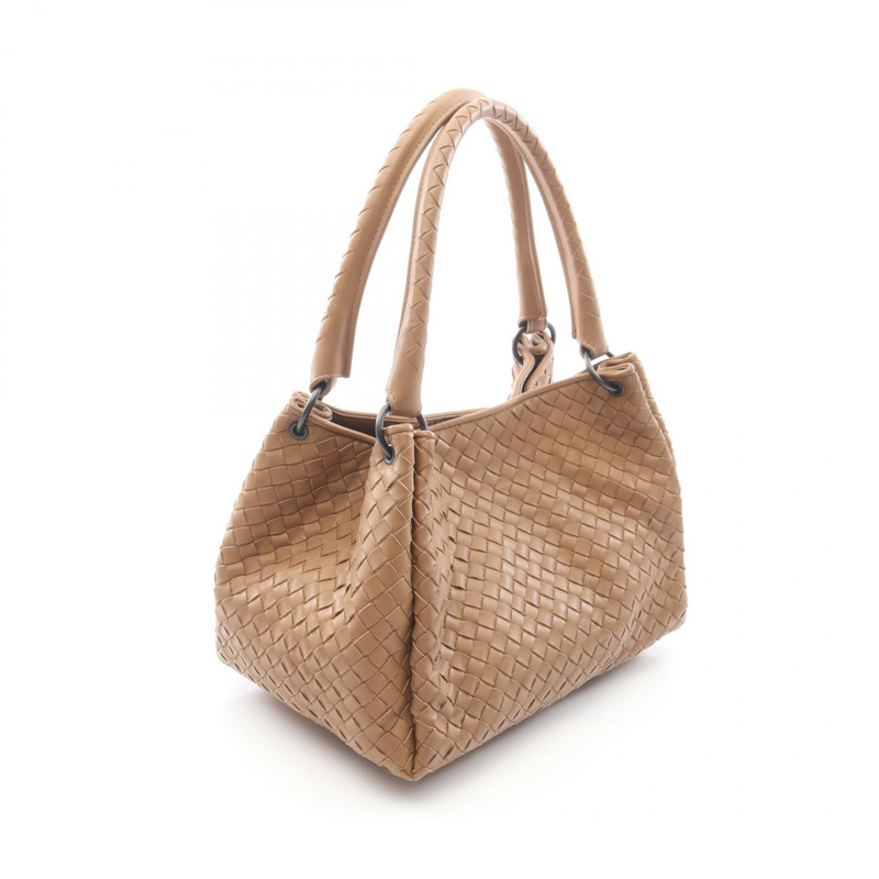 BOTTEGA VENETA Intrecciato Parachute 手提包 428047 皮革 棕色 二手 女士-1