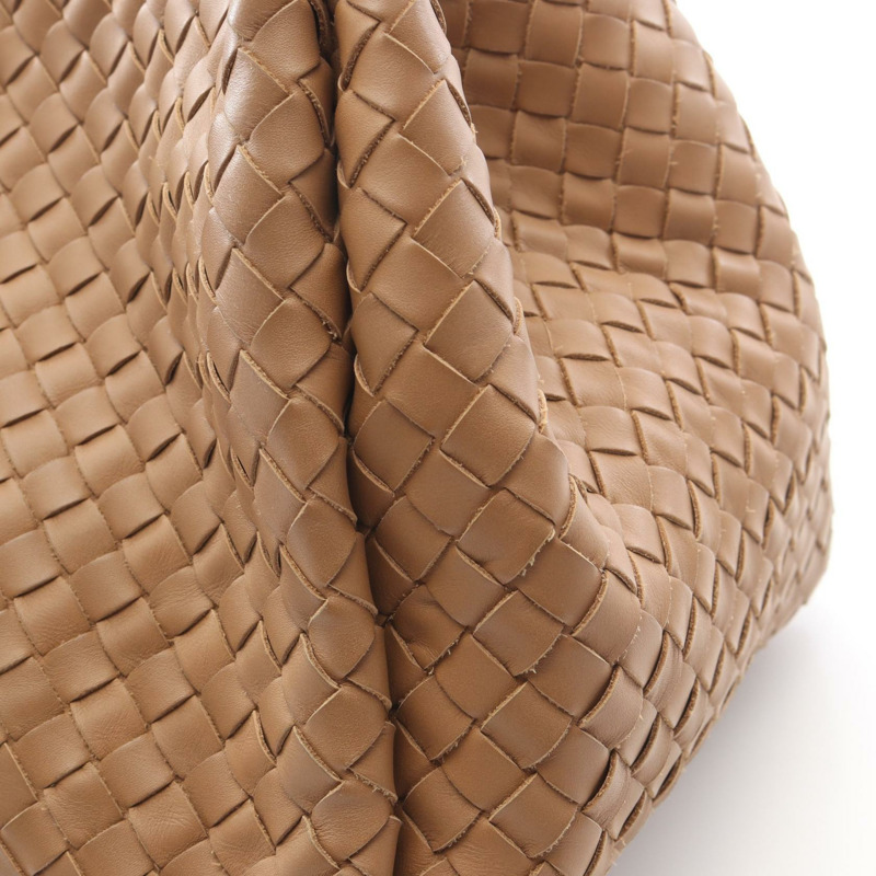 BOTTEGA VENETA Intrecciato Parachute 手提包 428047 皮革 棕色 二手 女士-9