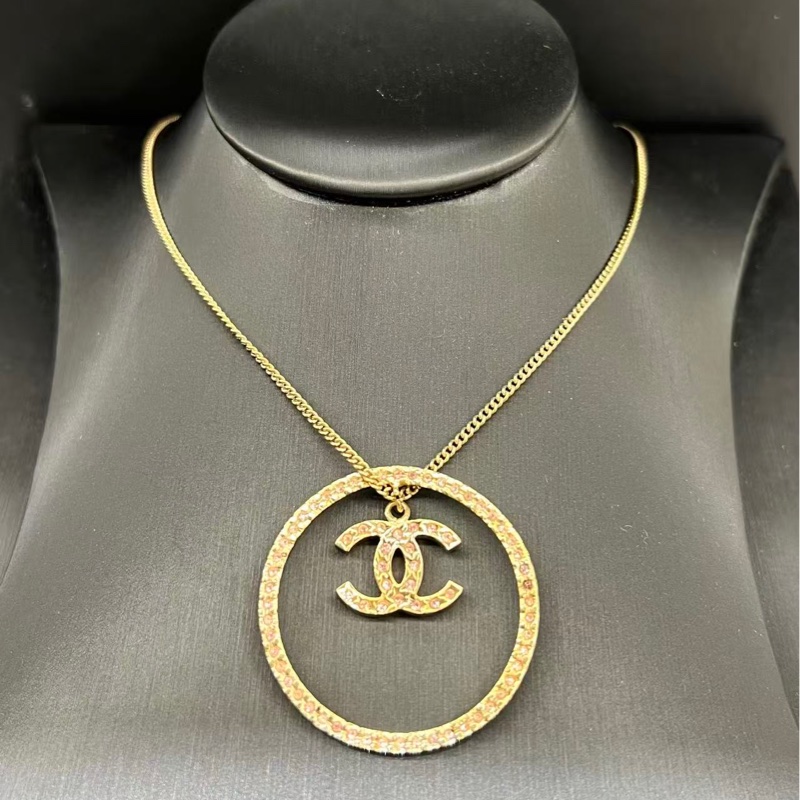 Chanel 粉紅滿鑽CC項鍊-5