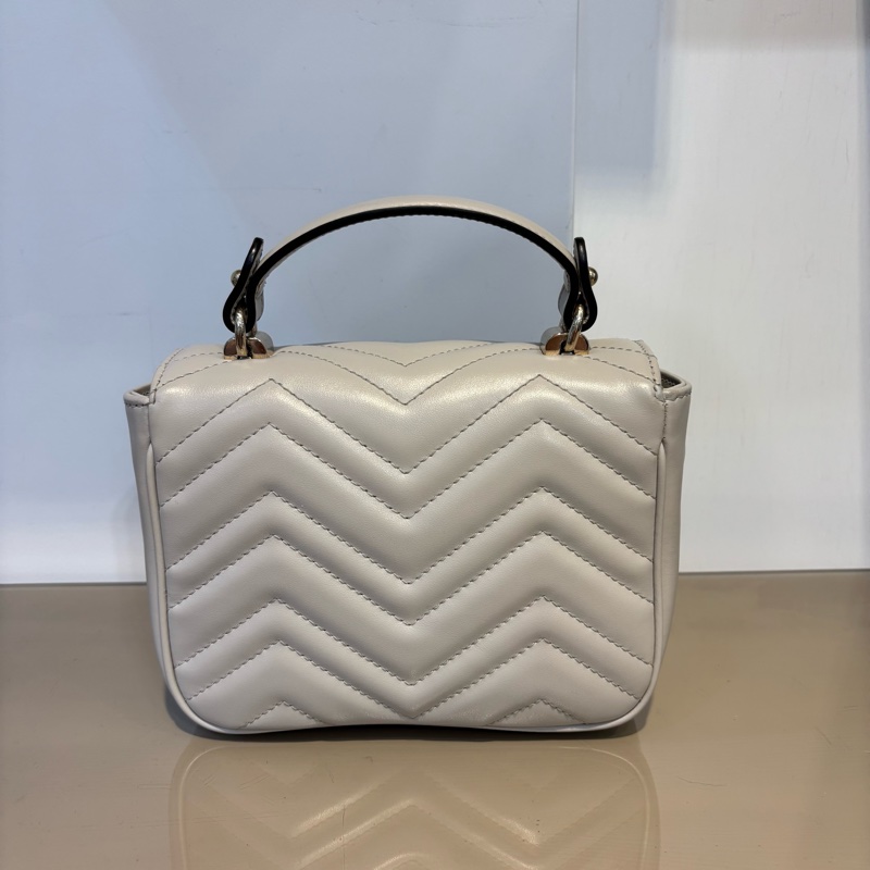 Gucci 米灰牛皮Mini Marmont 斜背包-2