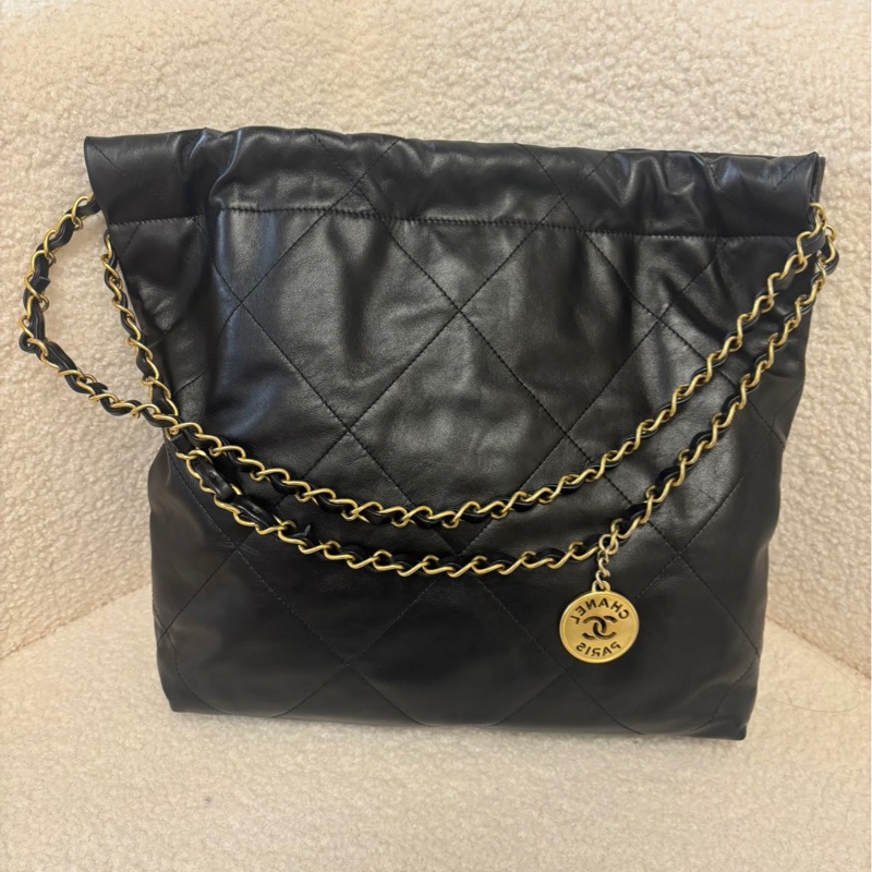 Chanel 22 Bag 黑金小號 芯片款 近乎全新-3