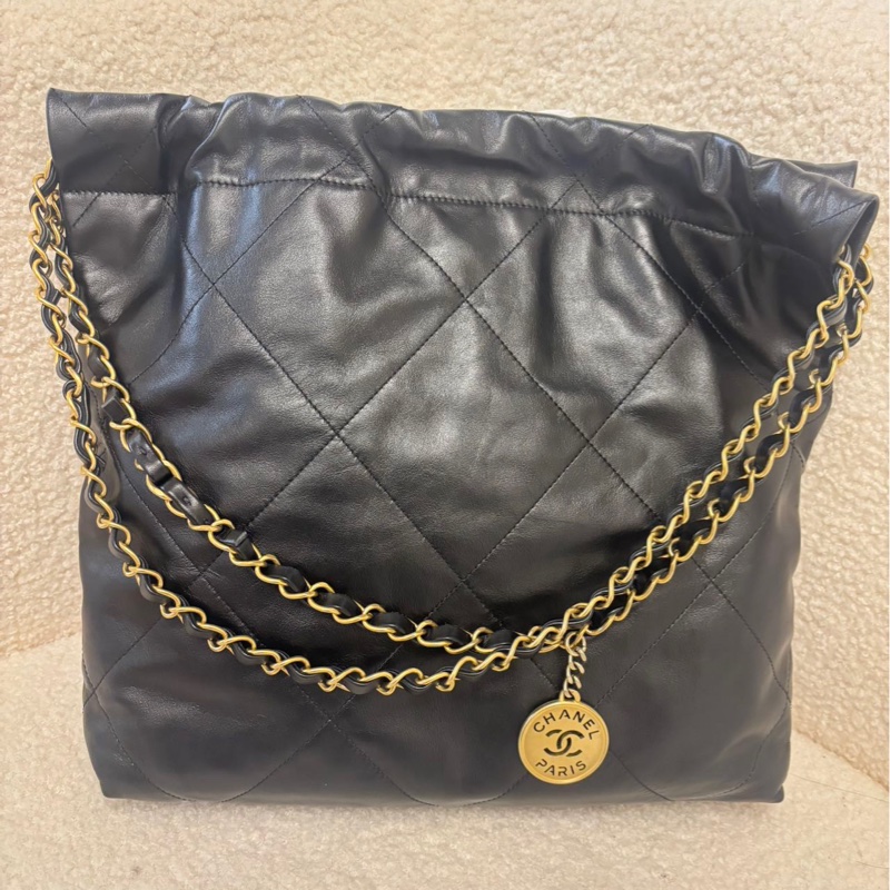Chanel 22 Bag 黑金小號 芯片款 近乎全新-5