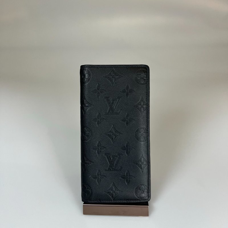 LV M62900/晶片款 黑壓紋老花Brazza 長夾-0