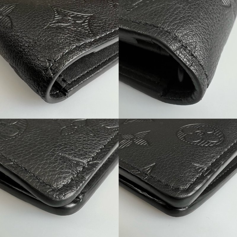LV M62900/晶片款 黑壓紋老花Brazza 長夾-8