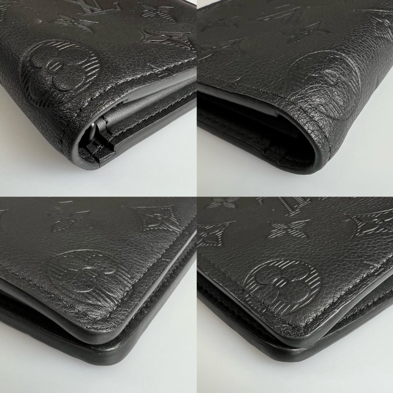 LV M62900/晶片款 黑壓紋老花Brazza 長夾-9