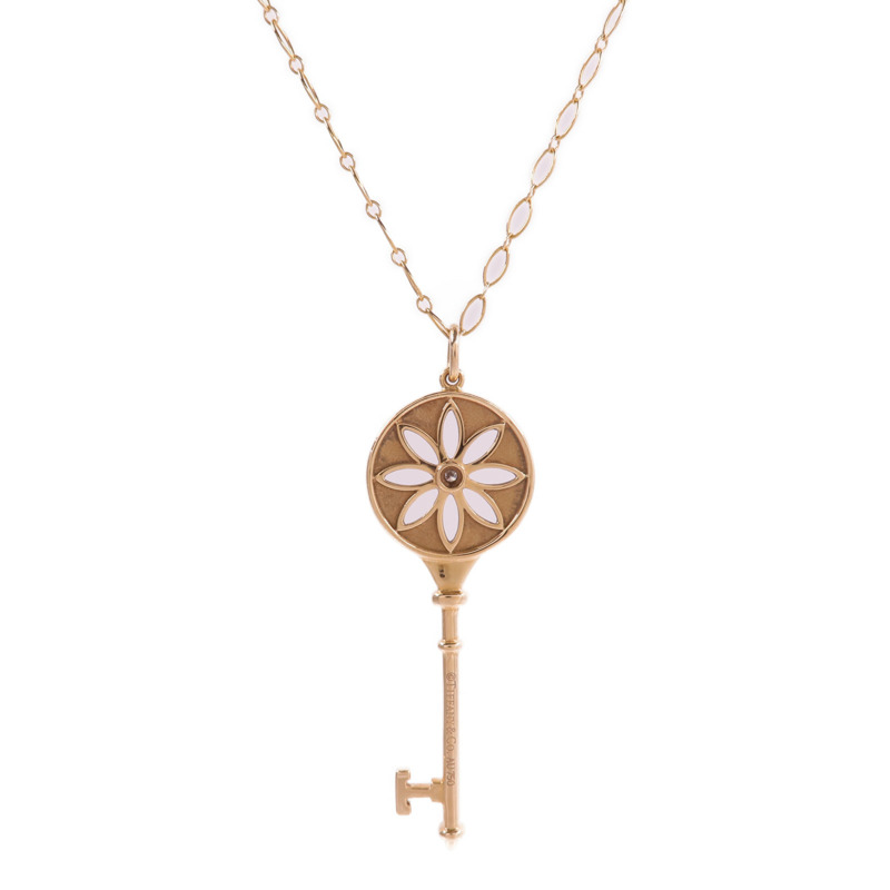 TIFFANY&CO 18K玫瑰金Star Key Necklace鑽石項鍊-1