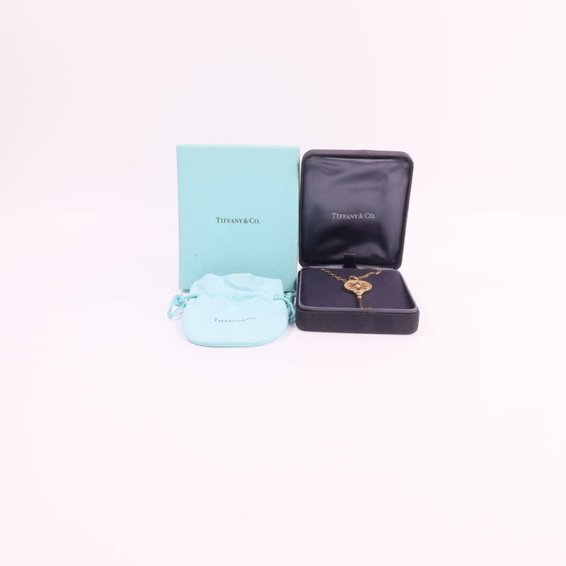 TIFFANY&CO 18K玫瑰金Star Key Necklace鑽石項鍊-10