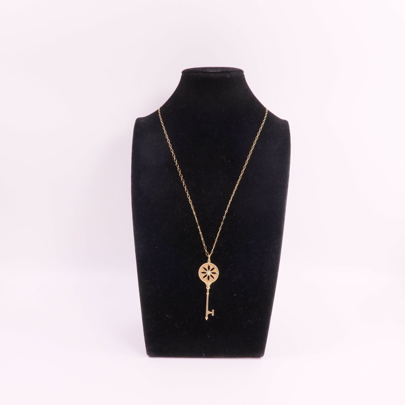 TIFFANY&CO 18K玫瑰金Star Key Necklace鑽石項鍊-11
