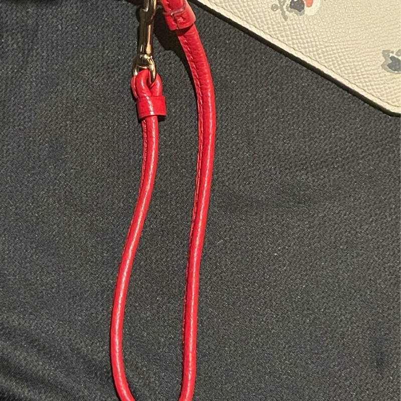 Coach拉鍊紅長夾 手拿包(贈原廠花朵小夾)-66