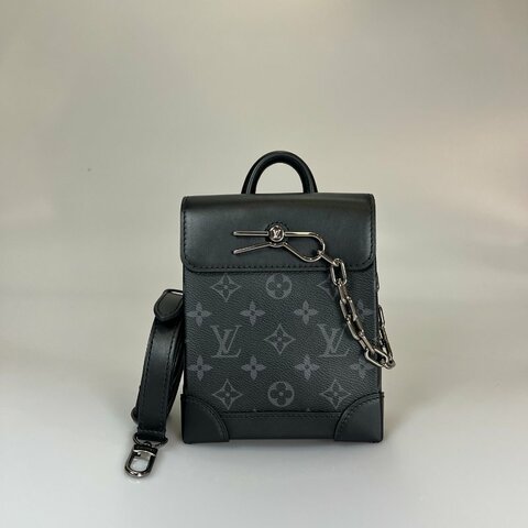 LV M82774/晶片款 黑原花NANO STEAMER肩背包
