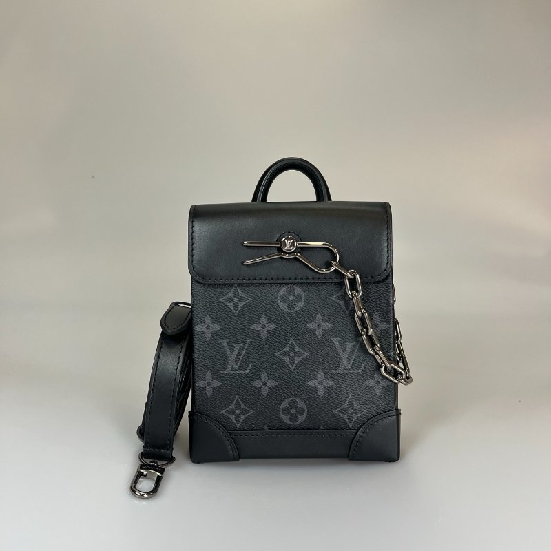 LV M82774/晶片款 黑原花NANO STEAMER肩背包-0