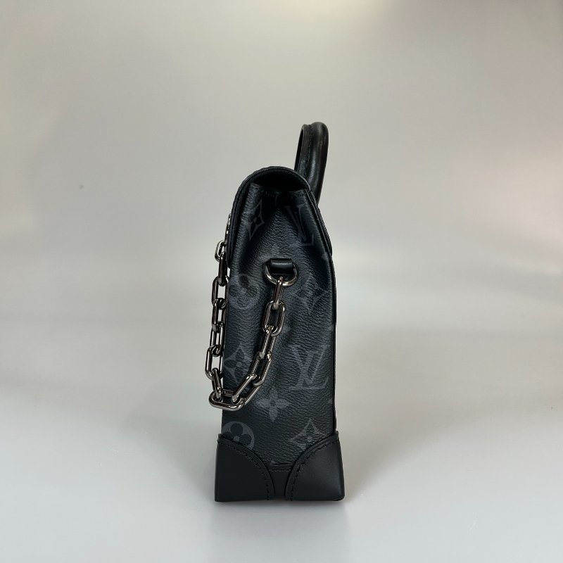 LV M82774/晶片款 黑原花NANO STEAMER肩背包-3