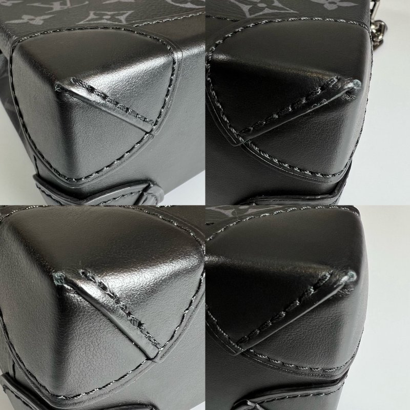 LV M82774/晶片款 黑原花NANO STEAMER肩背包-10