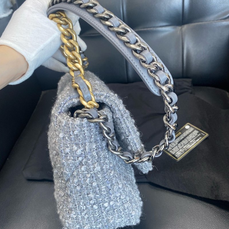CHANEL 灰色毛19bag 16*26*9 98新配件塵袋-3