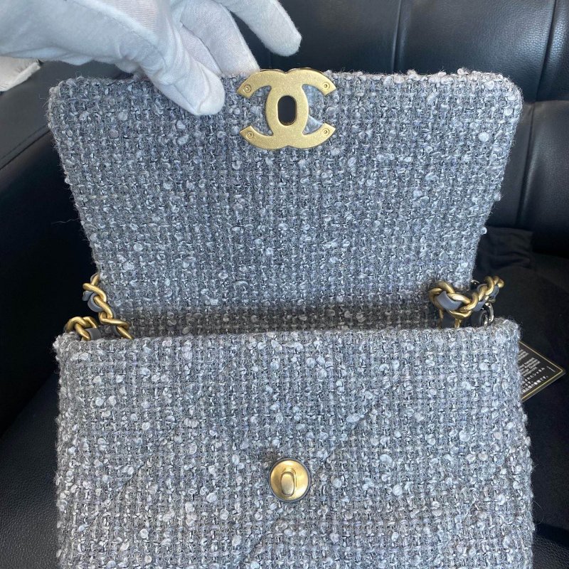 CHANEL 灰色毛19bag 16*26*9 98新配件塵袋-6