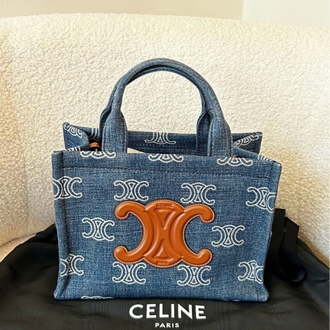 CELINE 賽琳 丹寧牛仔托特包｜凱旋門老花 輕便百搭