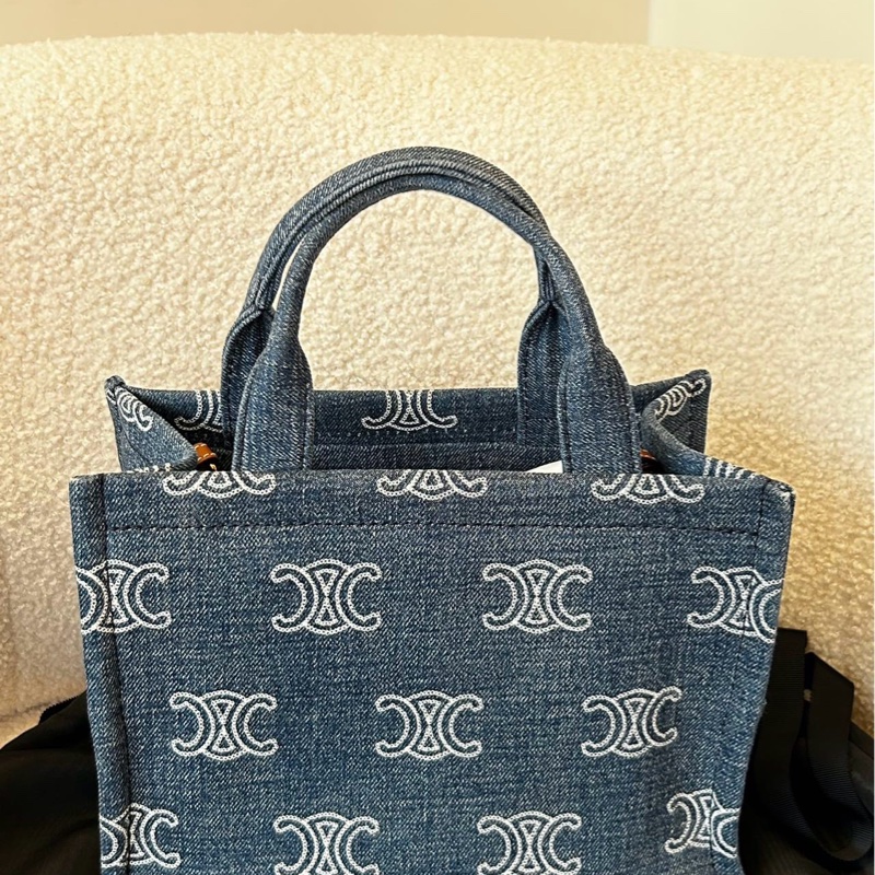 CELINE 賽琳 丹寧牛仔托特包|凱旋門老花 輕便百搭-1
