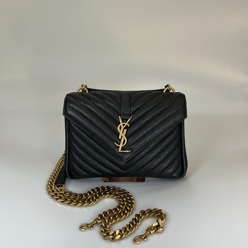 全新品 YSL 600279 黑金學院包-0