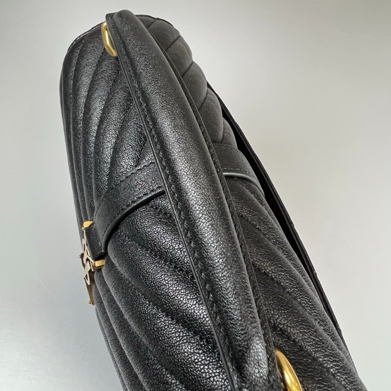 全新品 YSL 600279 黑金學院包-11